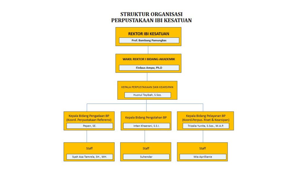 STRUKTUR ORGANISASI PERPUSTAKAAN IBI KESATUAN – PERPUSTAKAAN